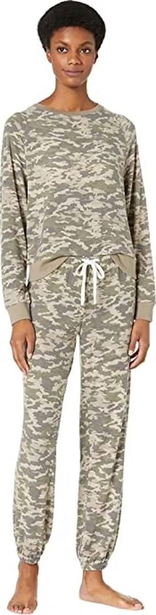 Honeydew Intimates Star Seeker Brushed Jersey Lounge Set (Camo) Women's Pajama Sets