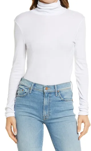 Cotton Blend Turtleneck