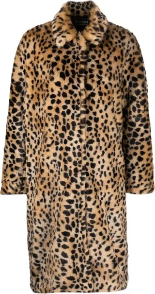 Leopard-Print Faux-Fur Coat