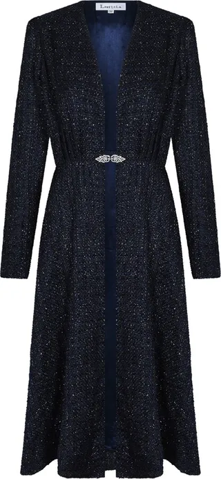 Libelula - New Dulwich Coat Navy Sparkle Boucle