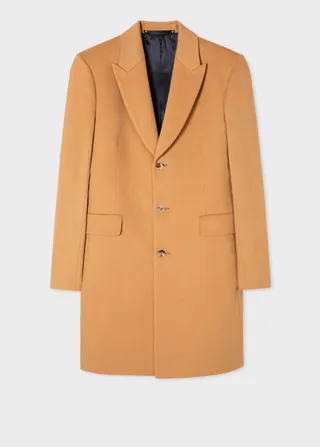 Camel Wool-Cashmere Epsom Coat