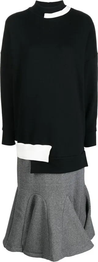 Layered-Design Midi Dress