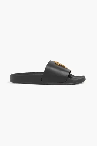 Newlaburela logo-embellished leather slides