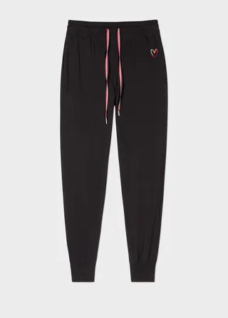 Women's Black Jersey 'Swirl Heart' Lounge Sweatpants