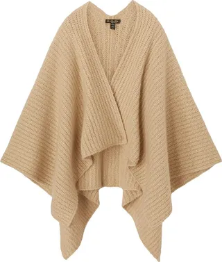 Rib-Knit Cashmere Poncho