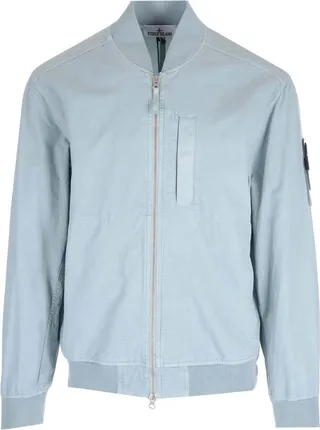 Stone Island Logo-Patch Zipped Bomber Jacket