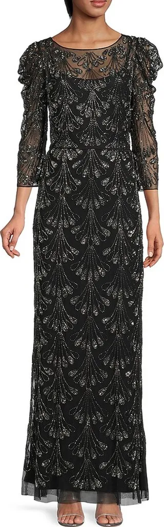 Beaded Column Gown