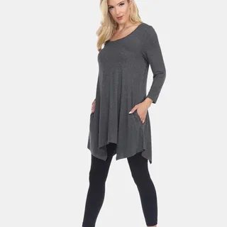 White Mark Makayla Tunic Top - Grey