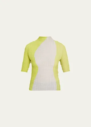 Pleated Turtleneck Shirt
