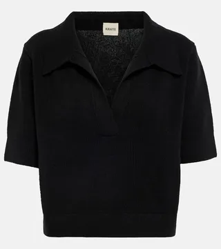 Shrunken Jo cashmere-blend polo shirt