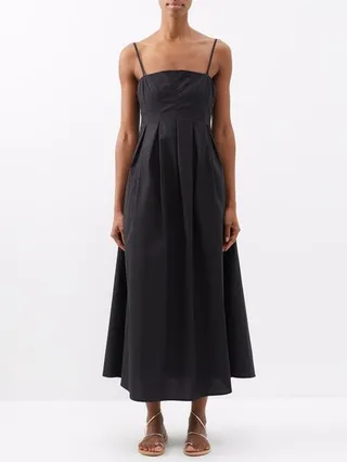 Betina Square-neck Cotton Midi Dress