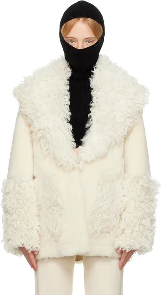 Jacquemus Off-White 'Le Veste Piobbu' Shearling Coat