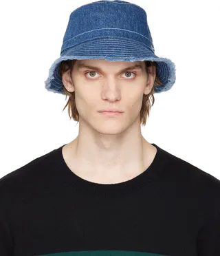A.P.C. Blue Mark Vacances Denim Bucket Hat