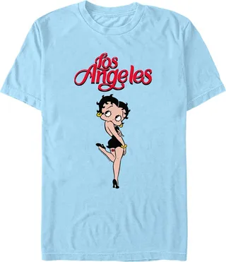 Men's Betty Boop Los Angeles Betty T-Shirt - Light Blue - 3X Large