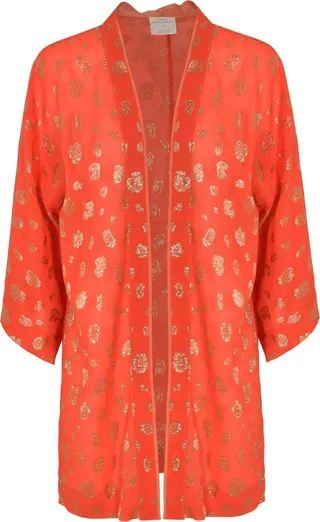 Open Front Embroidered Cape
