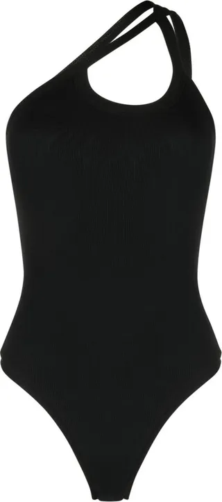 Black Paulis Asymmetric Bodysuit