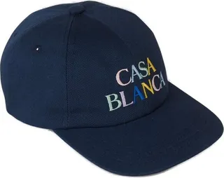 Casablanca Logo Embroidered Flat Peak Baseball Cap