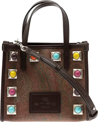Brown Shopper Globetrotter With Studs Woman