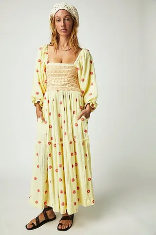 Dahlia Embroidered Maxi Dress by Free People