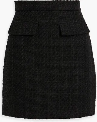 Cotton-blend tweed mini skirt