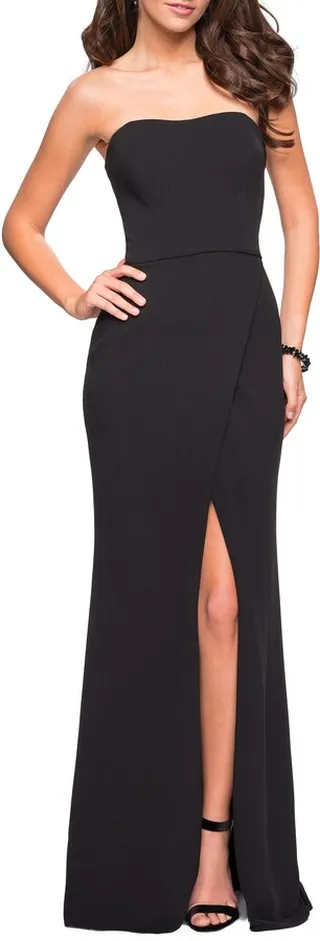Strapless Jersey Evening Dress