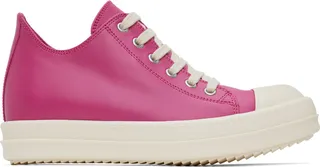 Rick Owens Pink Leather Low Sneakers