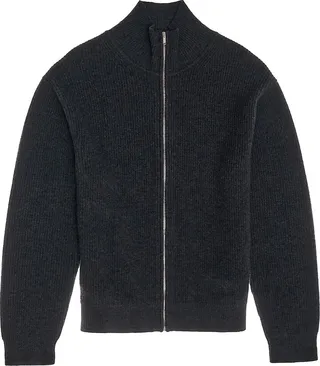 Ribbed Zip-Up Sweater