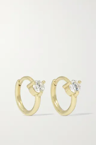 Jennifer Meyer - Cartilage 18-karat Gold Diamond Hoop Earrings - One size