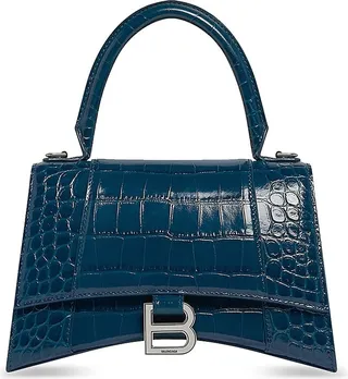 Hourglass Small Handbag Crocodile Embossed