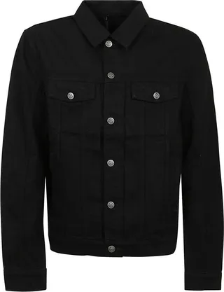 Balmain Logo Tape Buttoned Denim Jacket