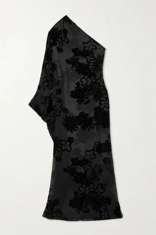 TOM FORD - One-shoulder Devoré-velvet Gown - Black