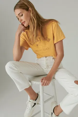 Lucky You Stencil Crop Tee