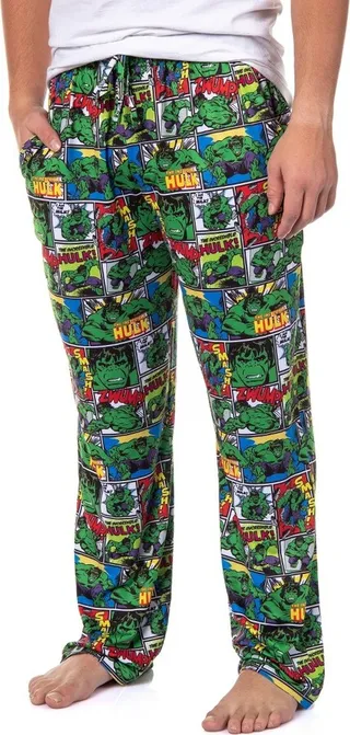 Marvel Mens' Comic Classic Character The Incredible Hulk Sleep Pajama Pants (L) Multicolored