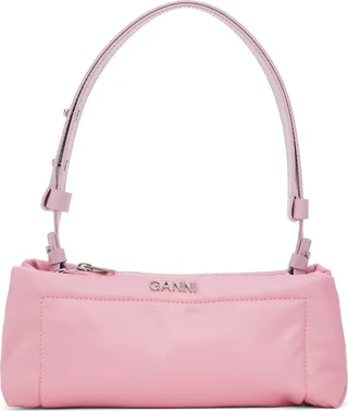 GANNI Pink Mini Pillow Baguette Bag