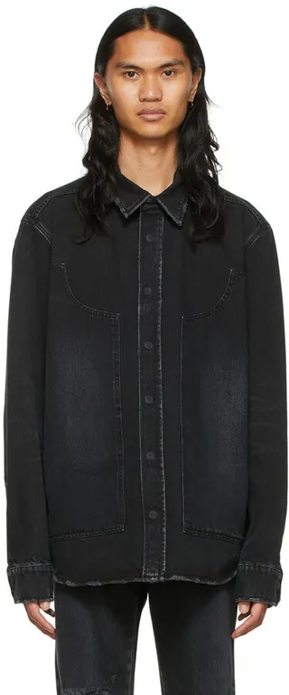 We11done Black Faded Denim Jacket