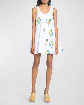 Floral Print Baby Doll Mini Dress
