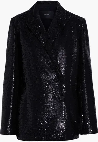 Juliette double-breasted sequined tulle blazer