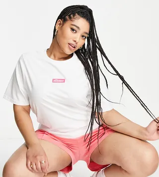ellesse PLUS boyfriend T-shirt in white