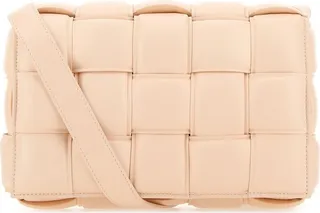 Crossbody Bag Realized In Lamb Nappa Leather Characterized By Iconic Intrecciato Motif On The Entire Surface.