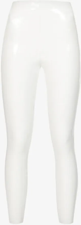 Womens White Com Patent Leather Leggings
