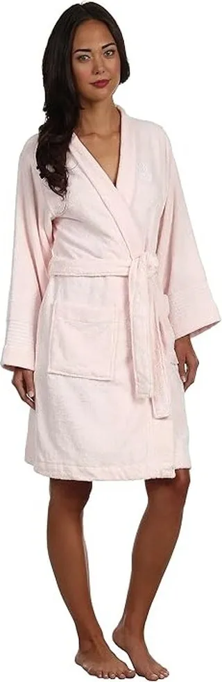 LAUREN Ralph Lauren Greenwich Woven Terry Robe (Chiffon Pink) Women's Robe