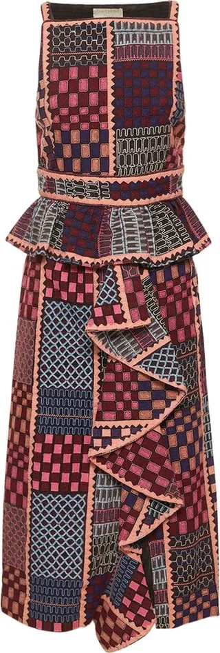 Valory printed cotton midi dress