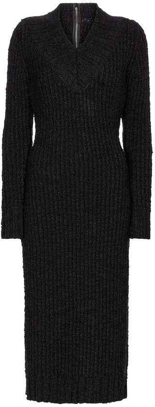 Stretch-wool knit midi dress