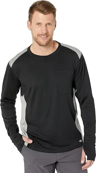 Dickies Temp-iQ 365 Long Sleeve Tee (Knit Black) Men's Clothing