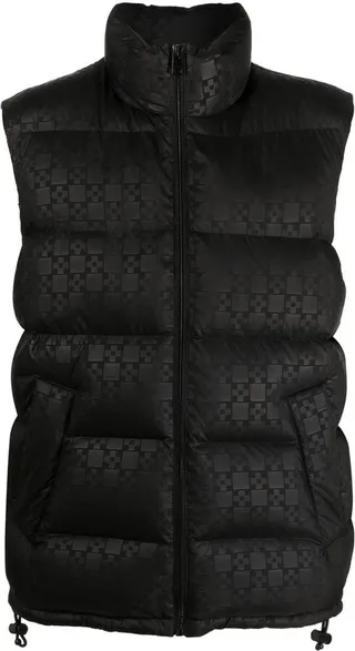 Cross-Print Padded Gilet