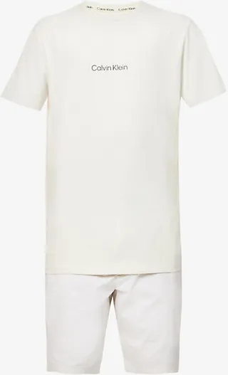 Mens vr Birch Modern tructure Logo-print Cotton-blend Pyjama set