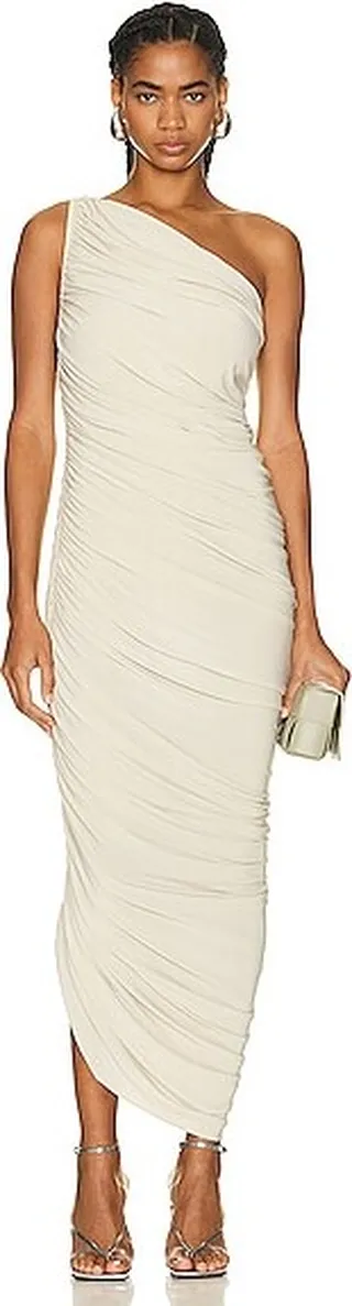 Norma Kamali Diana Gown in Beige