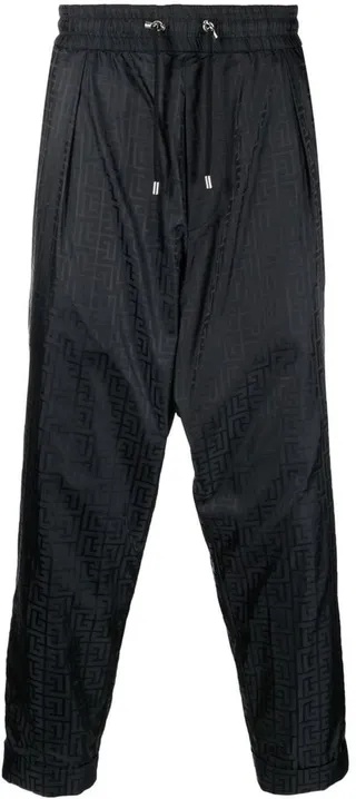 Monogram-Print Tapered Trousers