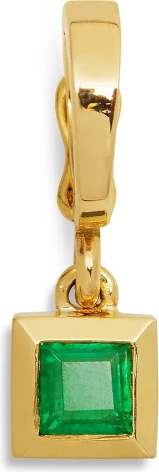 Carré Emerald Yellow Gold Charm
