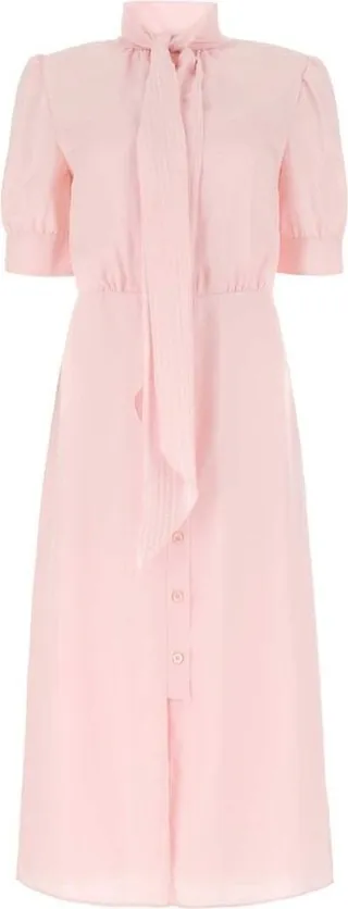 Prada Bow Tie Detailed Midi Dress